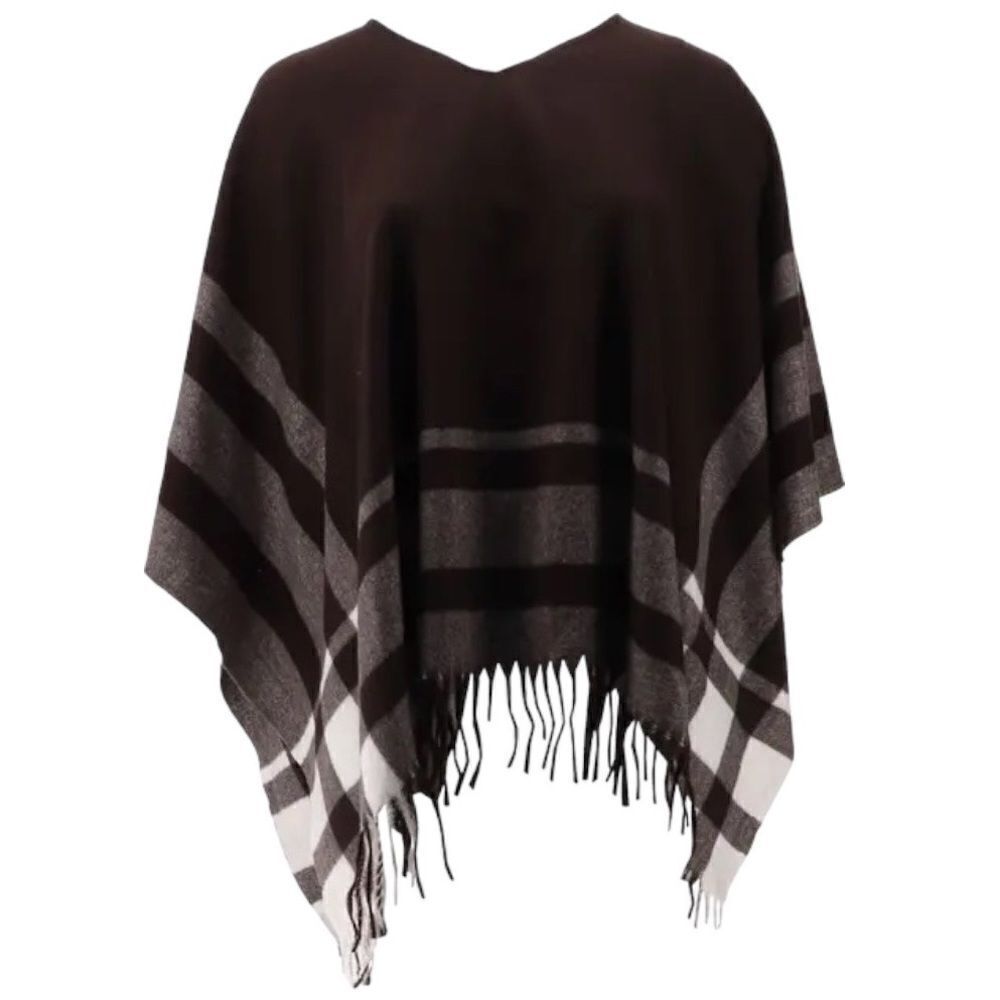 Belle by Kim Gravel Soft Flannel Poncho with Fringe